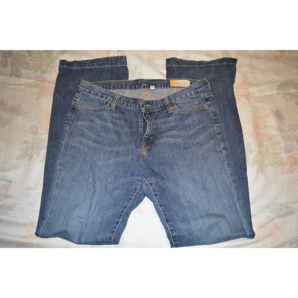 GAP Jeans Women’s 10 Blue Denim Medium Wash Mid Rise Long & Lean Stretch (F)